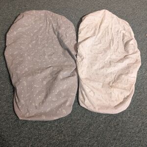 Gray and White Leaf Pattern Bassinet Sheets